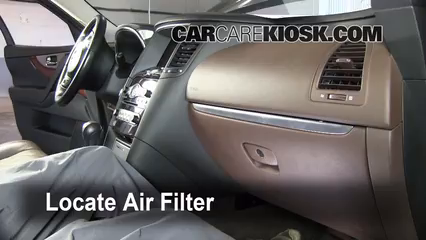 2010 Infiniti FX35 3.5L V6 Air Filter (Cabin) Check